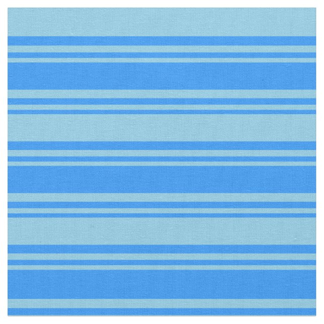 Blue and Sky Blue Lined Pattern Fabric (Close Up)