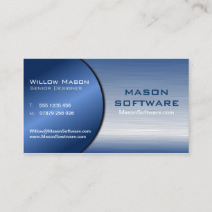 Blue and Steel Folded Technology Business Card