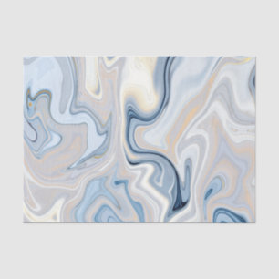 Blue and Tan Agate Pattern Tissue Paper