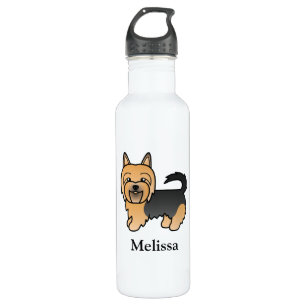 Blue And Tan Australian Terrier Cartoon Dog & Name 710 Ml Water Bottle