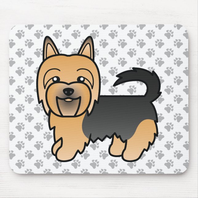 Blue And Tan Australian Terrier Cute Cartoon Dog Mouse Pad (Front)