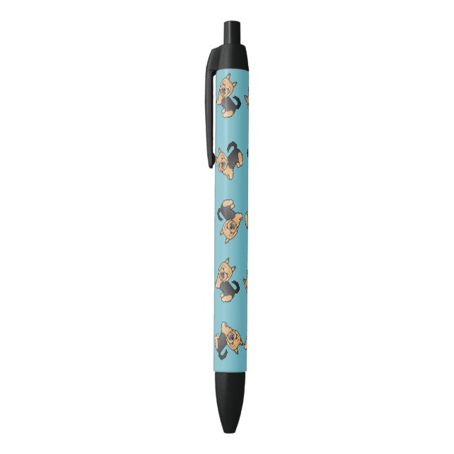 Blue And Tan Australian Terrier Dog Pattern Blue Black Ink Pen (Top (Vertical))