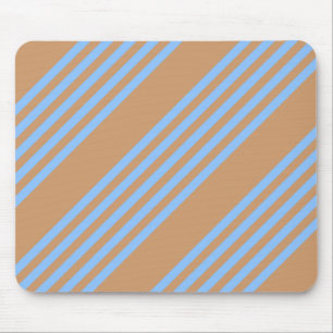 Blue and tan five stripe pattern mouse pad