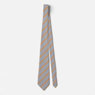 Blue and tan five stripe pattern tie