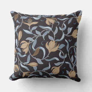 Blue and Tan William Morris Elegant Inspired Cushion