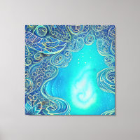 Blue and Teal Abstract Art