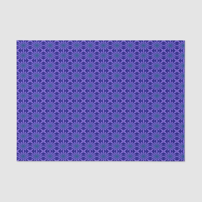 Blue And Teal Abstract Floral Pattern Tissue Paper (Front)