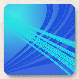 Blue and Teal Abstract Lines   Coaster