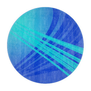 Blue and Teal Abstract Lines Cutting Board
