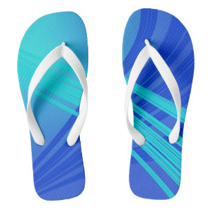 Blue and Teal Abstract Lines  Jandals