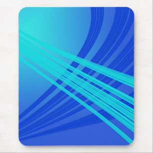 Blue and Teal Abstract Lines Mouse Pad