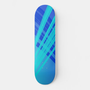 Blue and Teal Abstract Lines   Skateboard