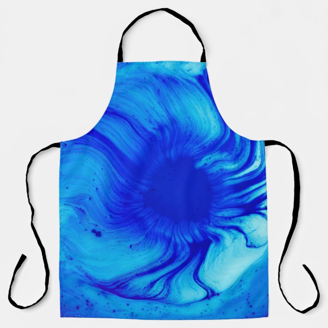 Blue and teal abstract painting apron (Front)