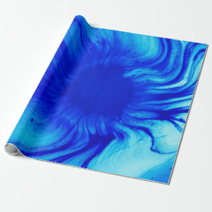 Blue and teal abstract painting wrapping paper