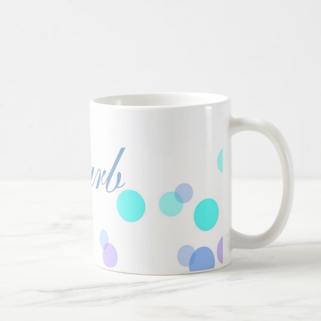 Blue and Teal Coffee Mug With Name (Right)