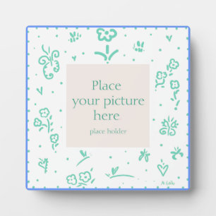 Blue and teal flower frame