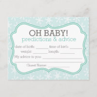 Blue and Teal Snowflakes Predictions & Advice Card