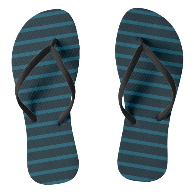 Blue and Teal Stripes Jandals (Footbed)