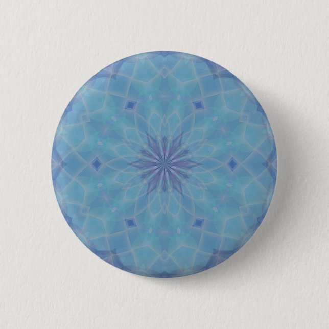 Blue and Turquoise 6 Cm Round Badge (Front)