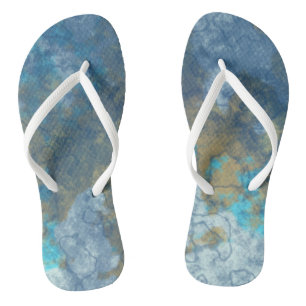Blue and Turquoise Abstract Jandals