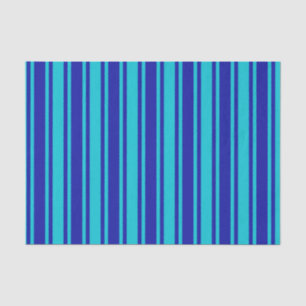 Blue and turquoise candy stripes tissue paper