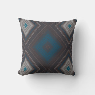 Blue and Turquoise Diamond pattern Cushion