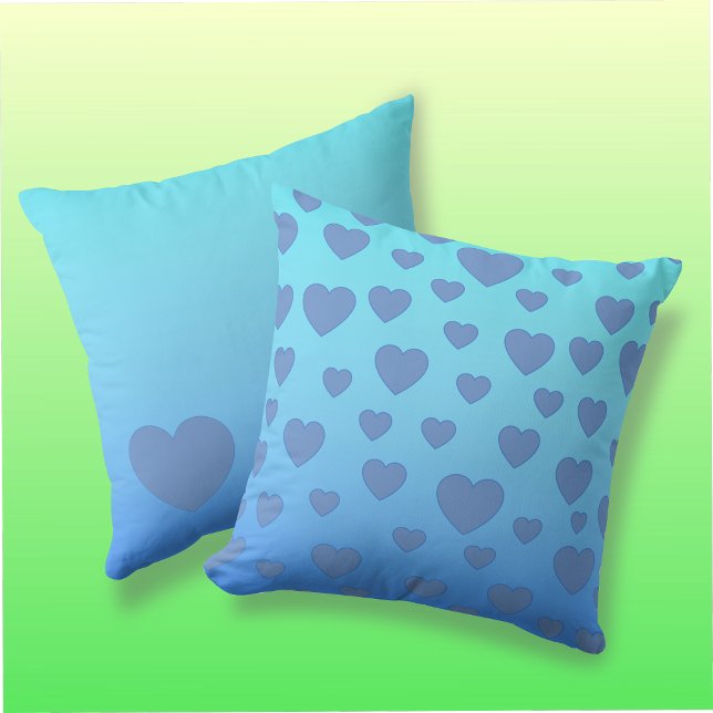 Blue and Turquoise Heart Cushion (Creator Uploaded)