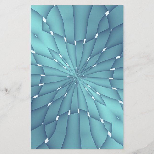 Blue and Turquoise Metallic Star Stationery (Front)