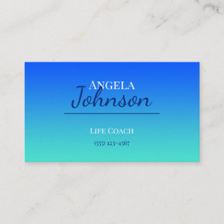 Blue and Turquoise Ombre Business Card
