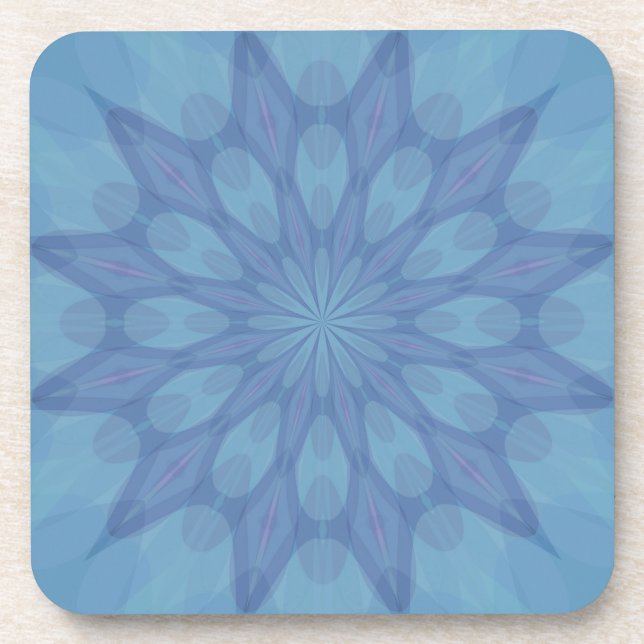 Blue and Turquoise Pattern 2 Coaster (Front)