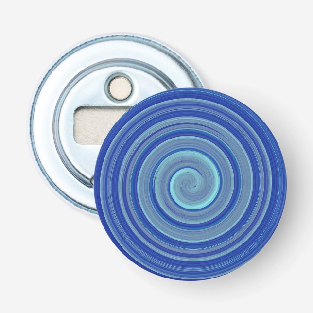 Blue and turquoise spiral bottle opener (Front)