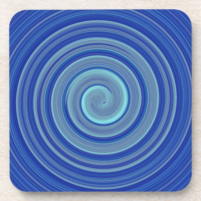Blue and turquoise spiral coaster (Front)