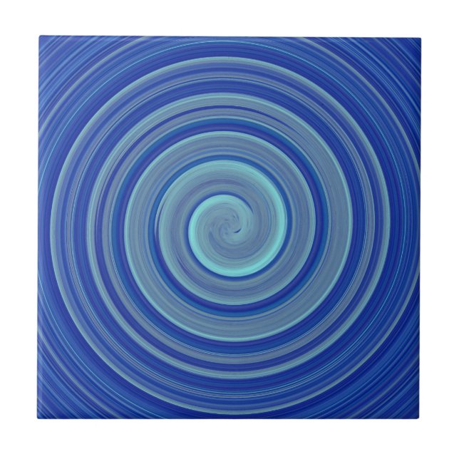Blue and turquoise spiral tile (Front)