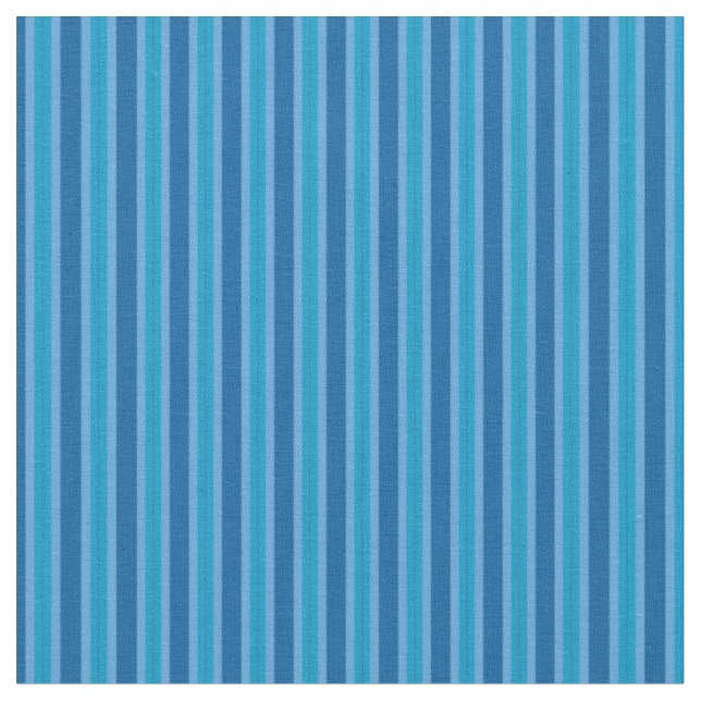 Blue and Turquoise stripes Fabric (Close Up)