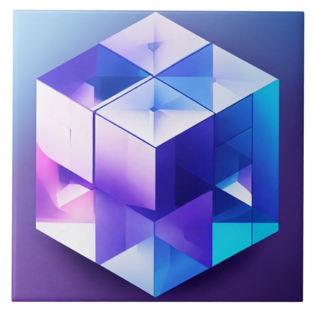 Blue and Violet 3D Tile (Front)