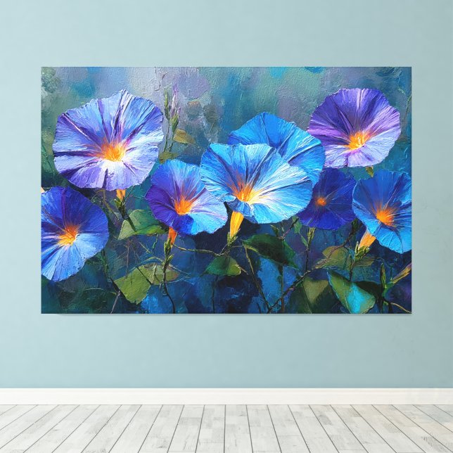 Blue and Violet Painting Abstract Wall Art (Insitu(Wood Floor))