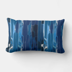 Blue and white abstract bath lumbar cushion