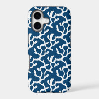 Blue And White Abstract Coral Repeating Pattern
