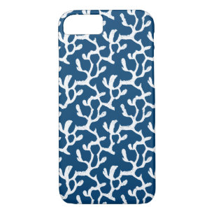 Blue And White Abstract Coral Repeating Pattern Case-Mate iPhone Case