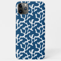 Blue And White Abstract Coral Repeating Pattern