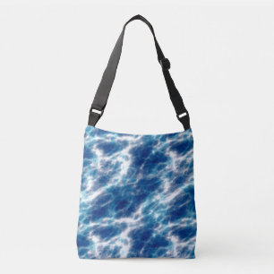 Blue and White Abstract Crossbody Bag