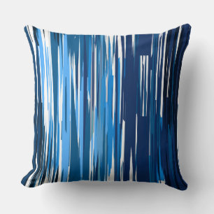 Blue and white abstract cushion