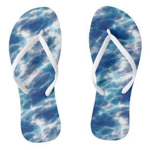Blue and White Abstract Jandals