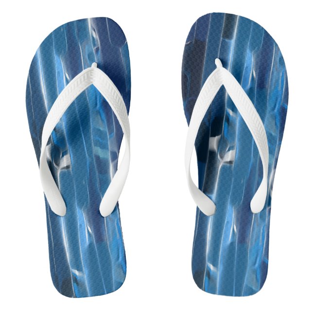 Blue and white abstract   jandals (Footbed)