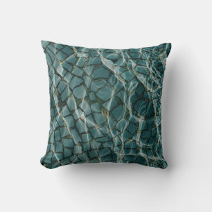 Blue and white abstract painting cushion