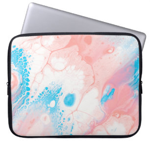 Blue and white abstract painting laptop sleeve