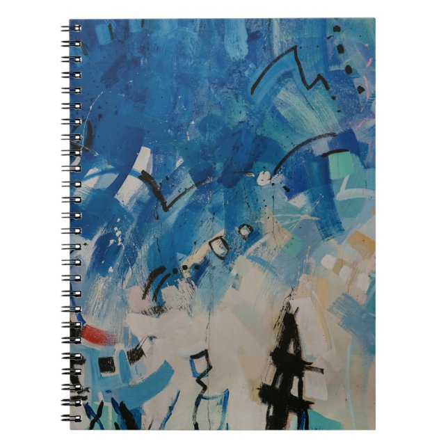 Blue and white abstract painting notebook (Front)