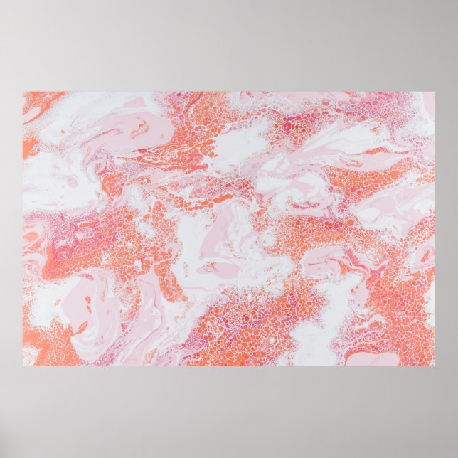 Blue and white abstract painting poster (Front)