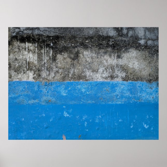 Blue and white abstract painting poster (Front)