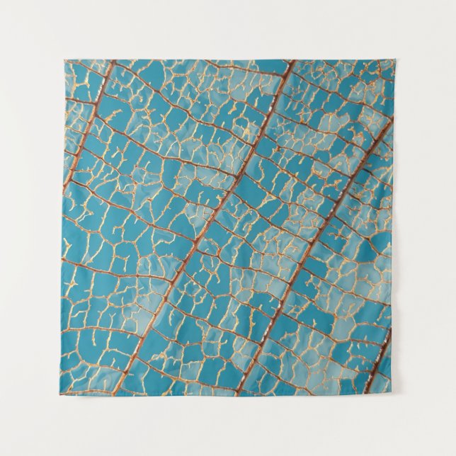 Blue and white abstract painting tapestry (Front)